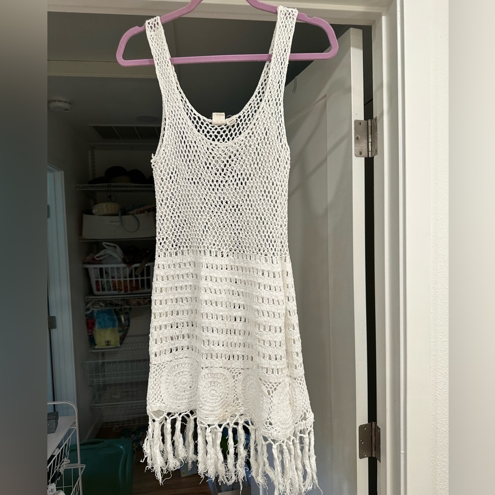 Roxy White Sleeveless Scoop Neck Sundress